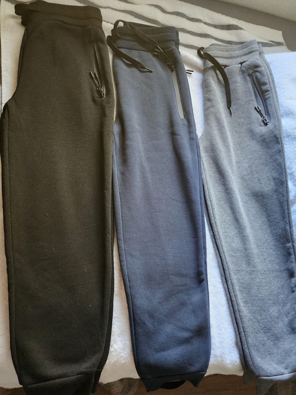 Kids Fleece Jogger Pants - Black, Navy & Gray